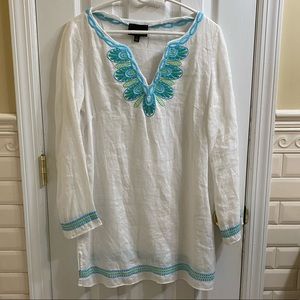 Cynthia Rowley white Linen beach coverup